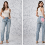 Παντελόνια τζιν με τσέπες στρας