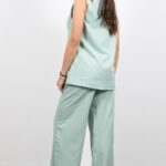 Φανταστικό σετ γιλέκο παντελόνι με ζώνη και λάστιχο στη μέση one size σε πολλά χρώματα