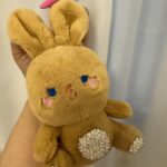 Cute λούτρινο μπρελόκ λαγουδάκι με στρας