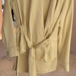 Σατέν σετ με παντελόνι κρουαζέ μπλούζα one size