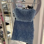 σατεν σετ με τριανταφυλλα κροπ τοπ κ φουστα 1 τελευταιο κομματι σε σιελ